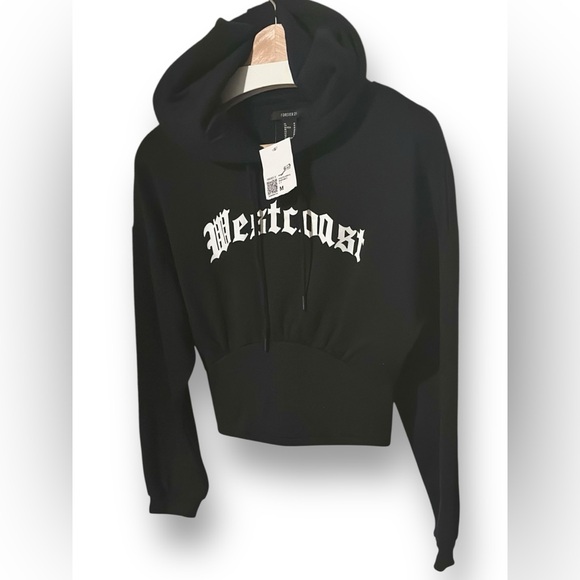 “West Coast” Bustier Cropped Hoodie NWT 🏷️ by- Forever 21 | Sz: M - Picture 9 of 15